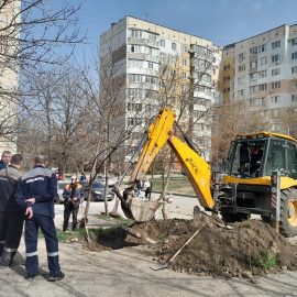 Ремонт теплотрассы.
